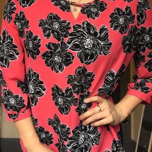 Red and black blouse